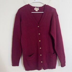 Brooks brothers Burgundy knit wool button up Cardigan Sweater